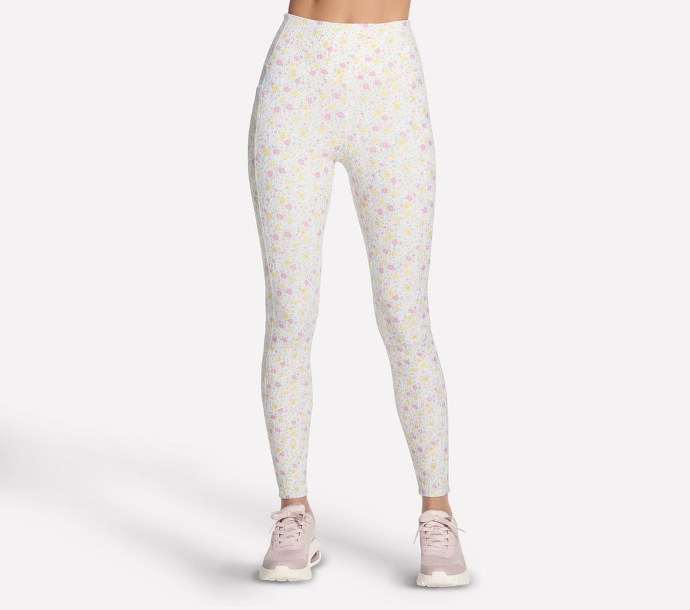 Skechers Onsale | GO WALK Rib Floral Full Length High-Waisted Legging
