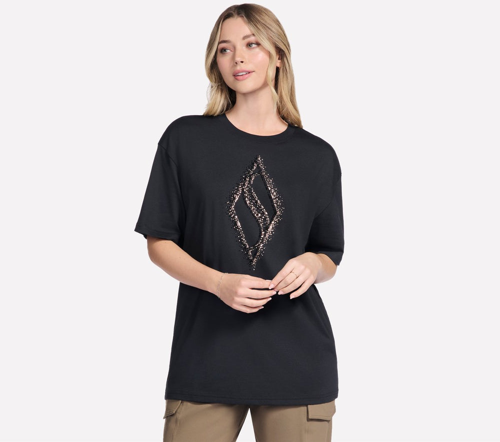 Skechers Discount | Gold Splatter Diamond Short Sleeve Tee