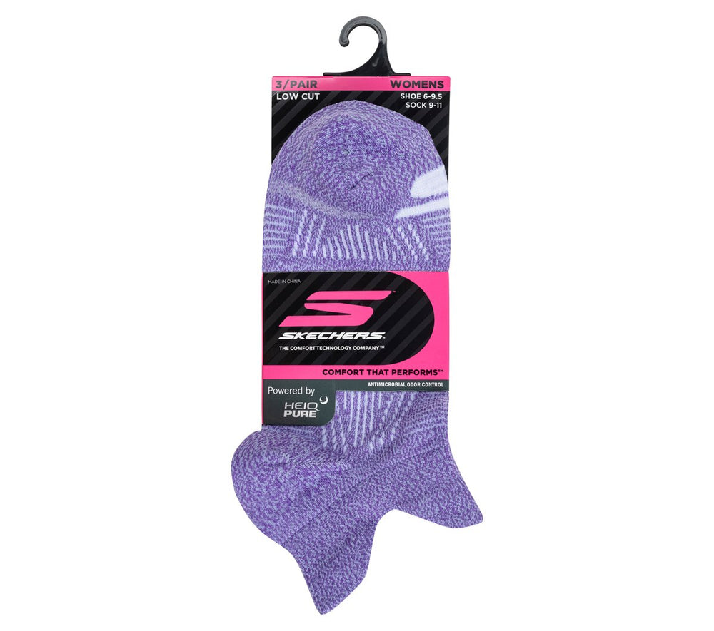 Skechers Discount | 3 Pack Women's Performance Low Cut Pattern Socks
