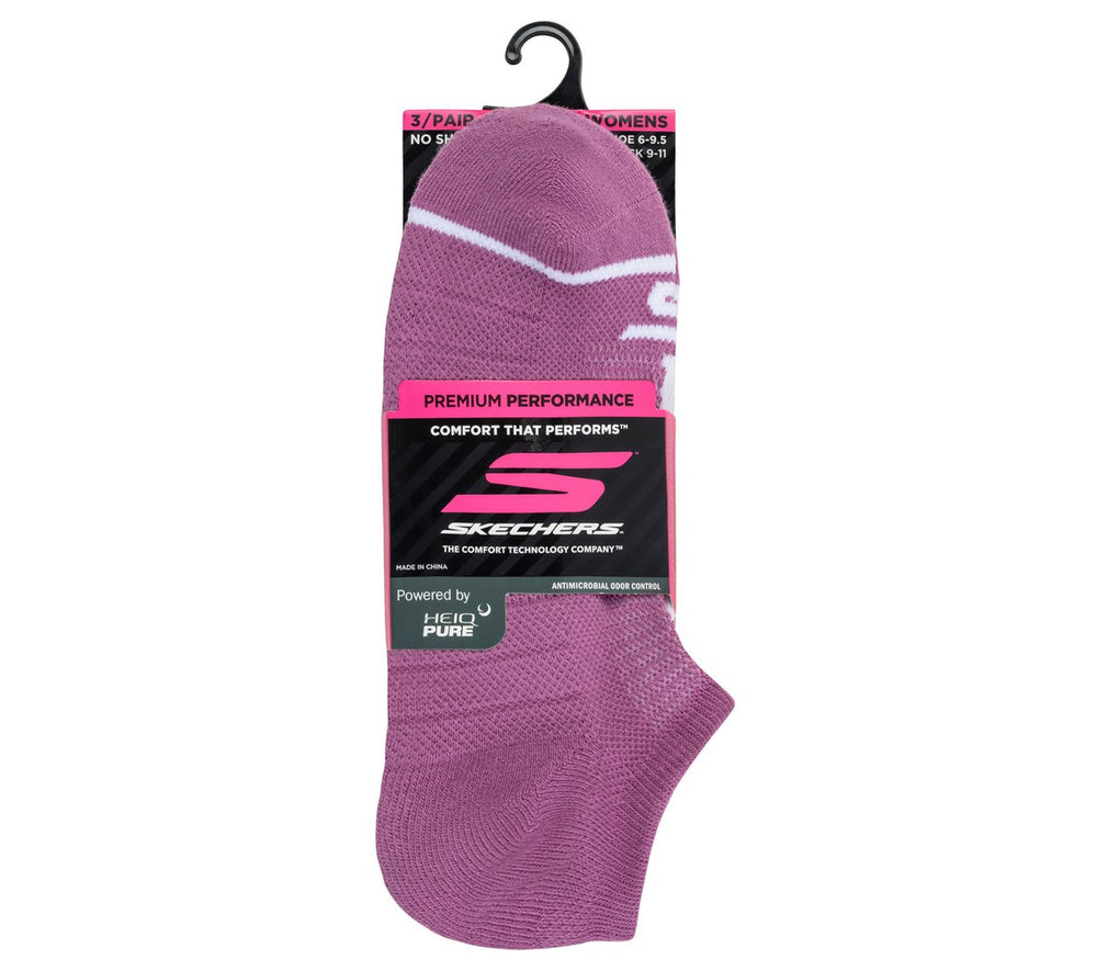 Skechers Discount | 3 Pack Women's No Show Premium Basic Socks