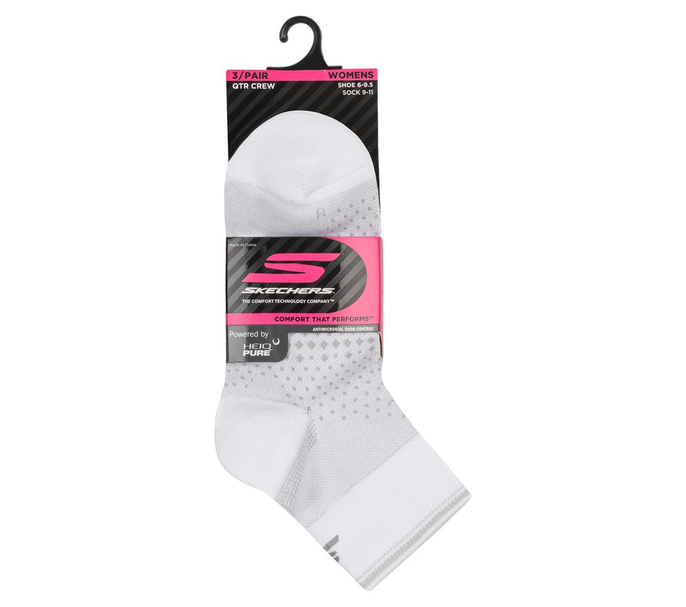 Skechers Sale | 3 Pack Women's Reflective Performance Quarter Socks