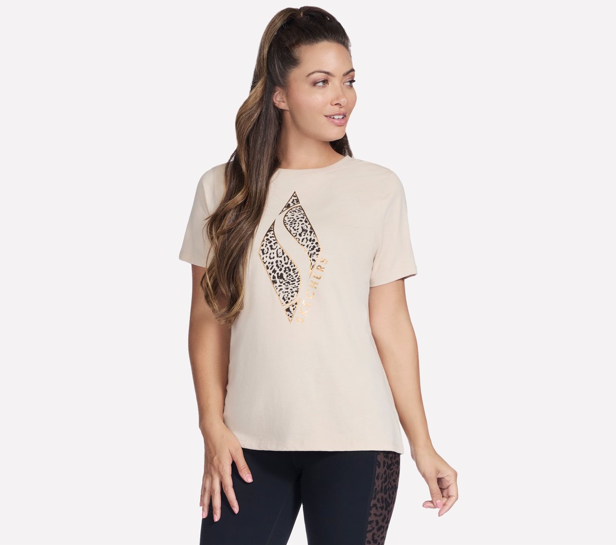 Skechers Sale | Diamond Cheetah Short Sleeve Tee