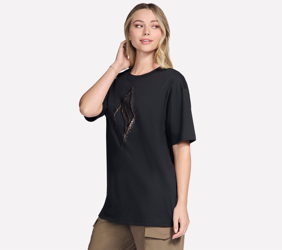 Skechers Discount | Gold Splatter Diamond Short Sleeve Tee