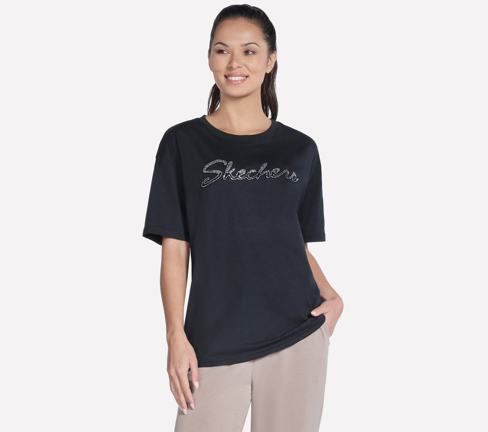 Skechers Onsale | Script Diamond Studded Short Sleeve Tee