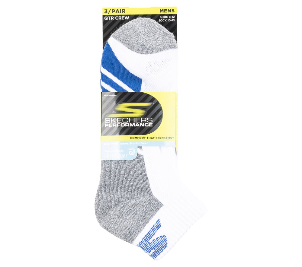 Skechers Sale | 3 Pack Men's Half Terry Quarter Crew Socks