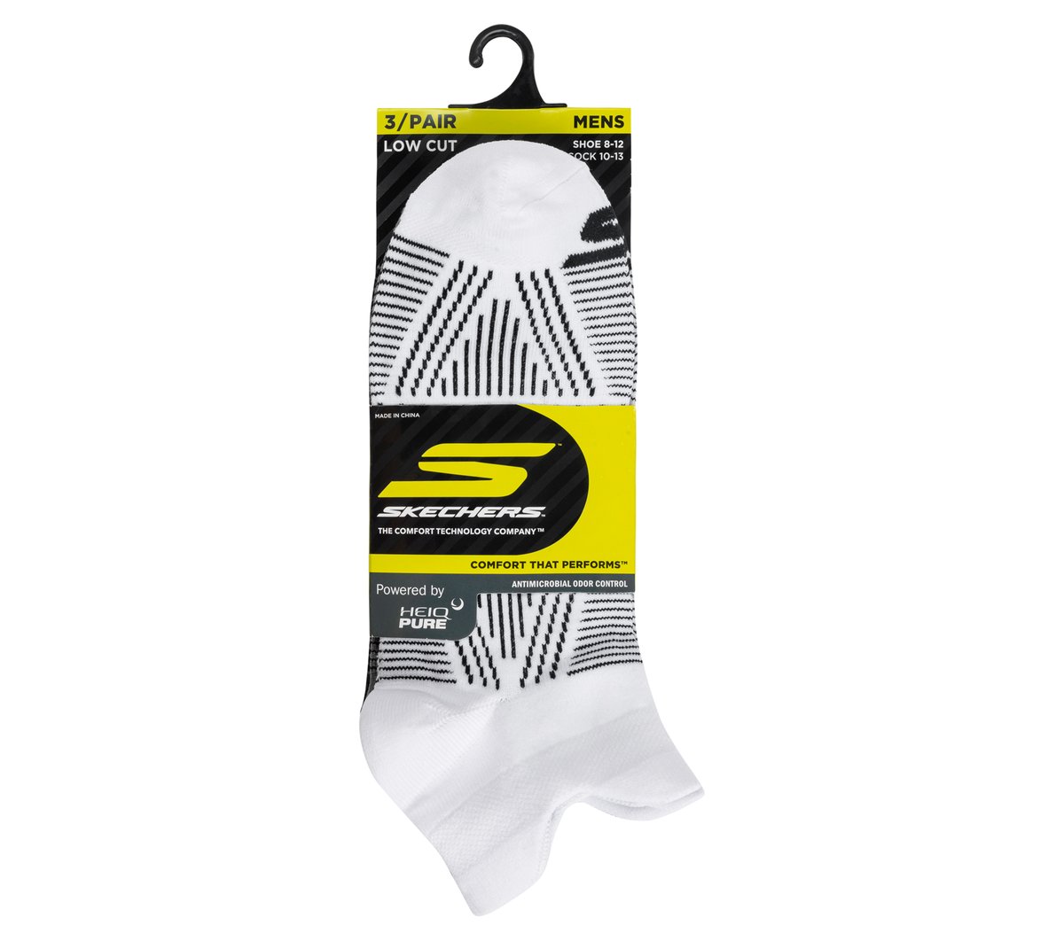 Skechers For Sale | 3 Pack Men's Performance Low Cut Pattern Socks
