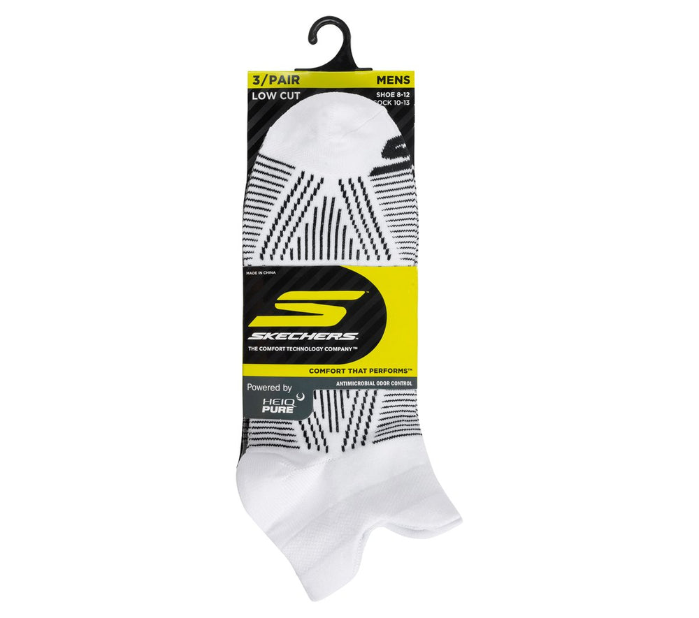 Skechers For Sale | 3 Pack Men's Performance Low Cut Pattern Socks