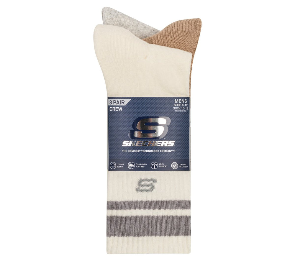 Skechers Discount | 3 Pack Men's Lifestyle Crew Socks