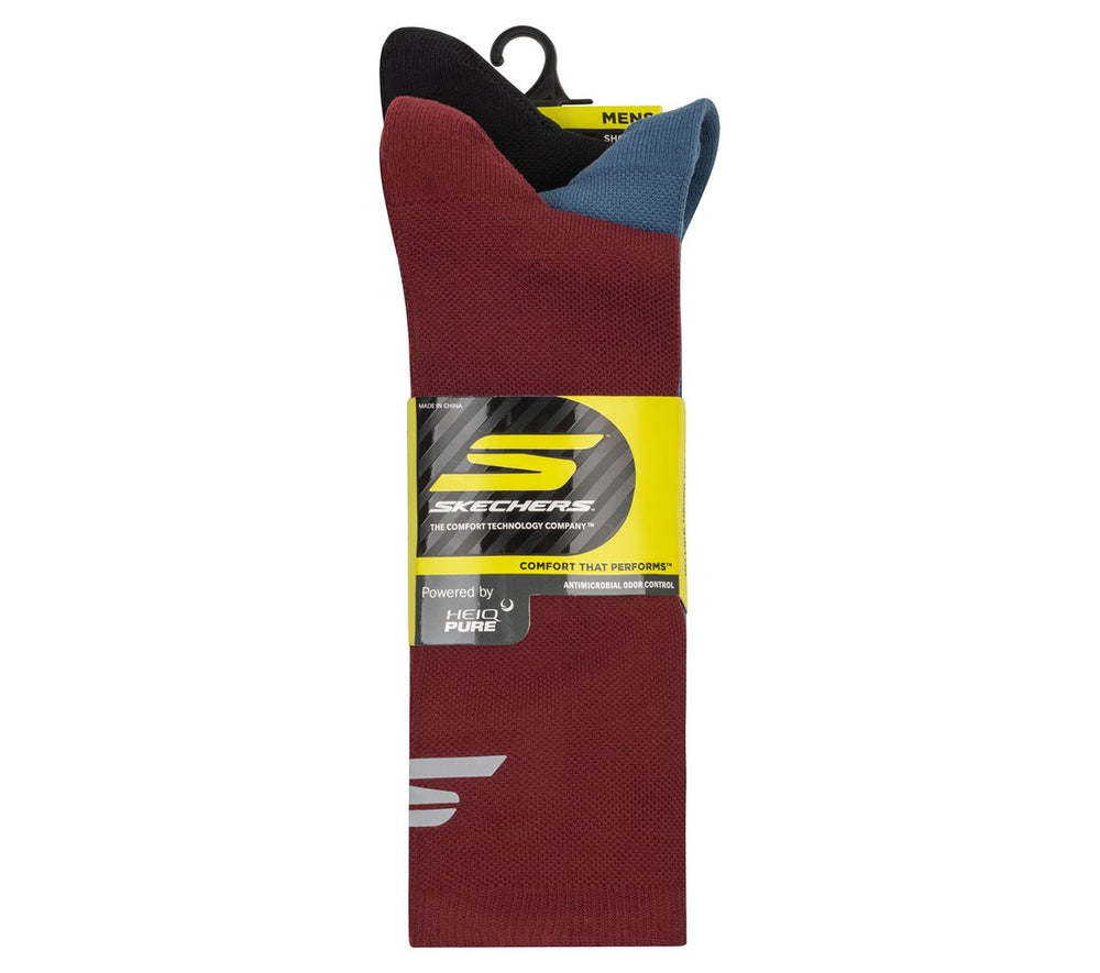 Skechers Onsale | 3 Pack Men's Reflective Performance Half Terry Crew Socks