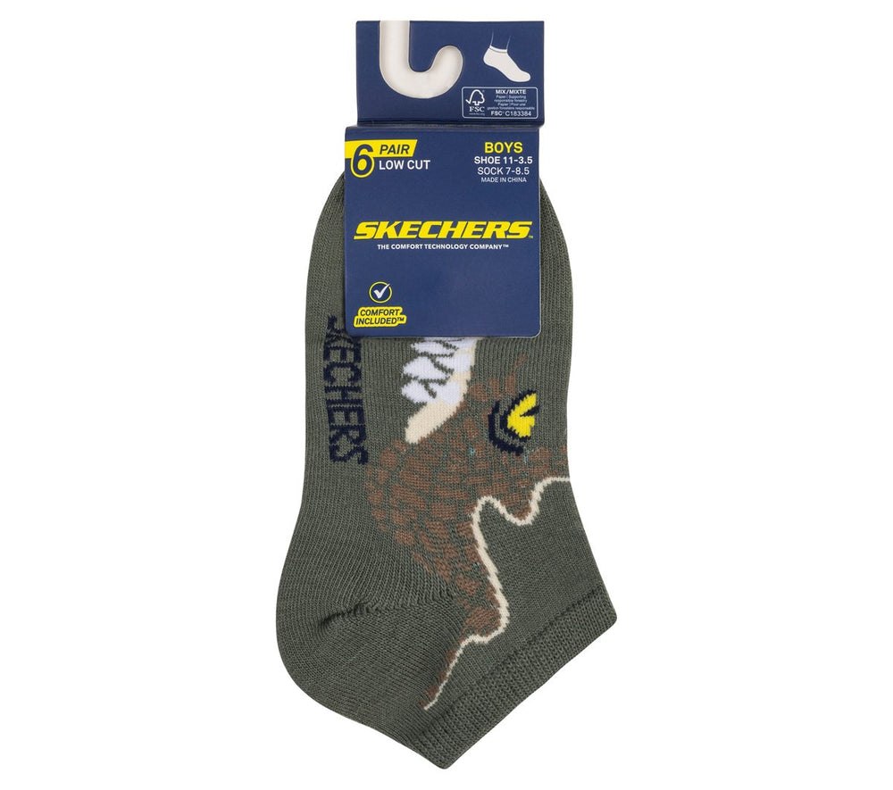 Skechers Sale | 6 Pack Boys' Dino Socks