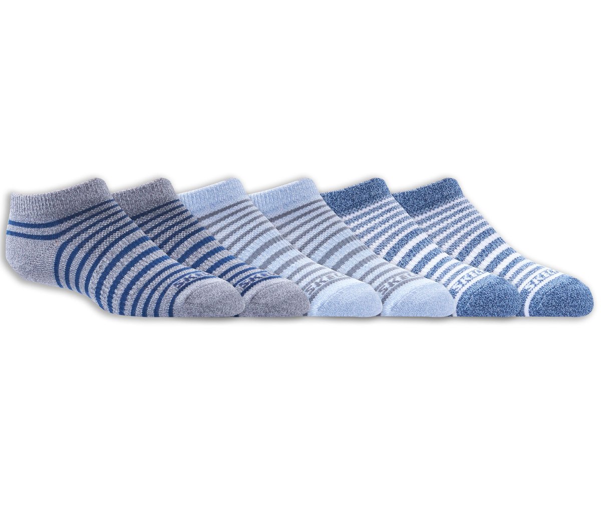 Skechers Sale | 6 Pack Striped No Show Socks