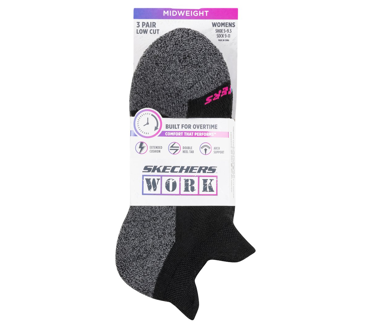 Skechers Sale | Work: Lowcut Heel Tab Socks - 3 Pack