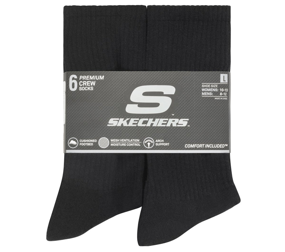 Skechers Discount | 6 Pack Large Core Crew Socks